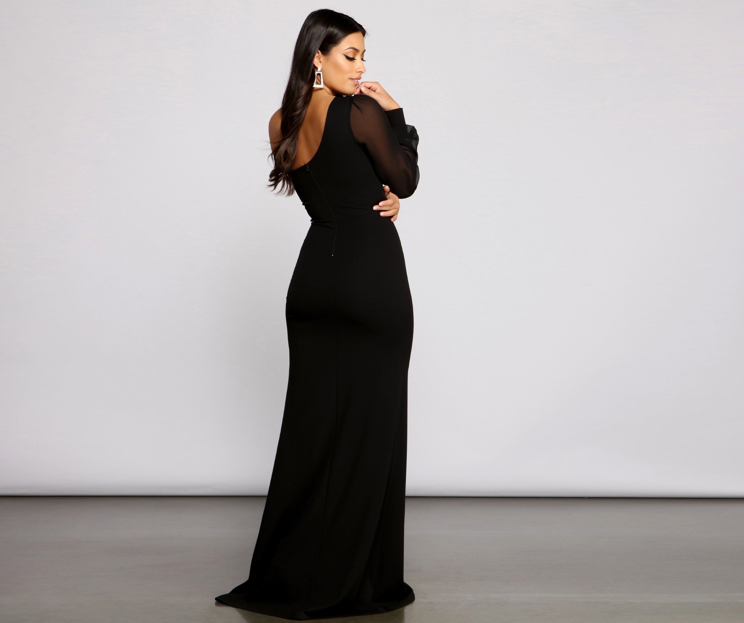 Odette Formal One Shoulder Crepe Mermaid Dress - Lady Occasions