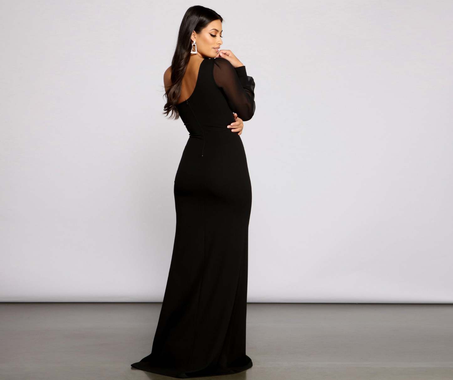 Odette Formal One Shoulder Crepe Mermaid Dress - Lady Occasions