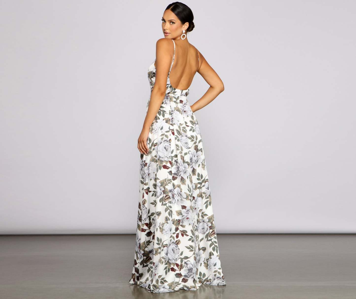 Tatiana Formal Floral High Slit A-Line Dress - Lady Occasions