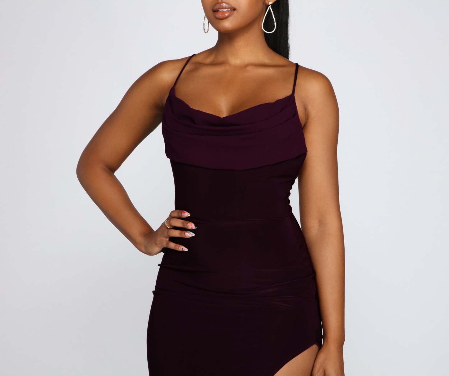 Inez Formal High Slit Ruched Dress - Lady Occasions