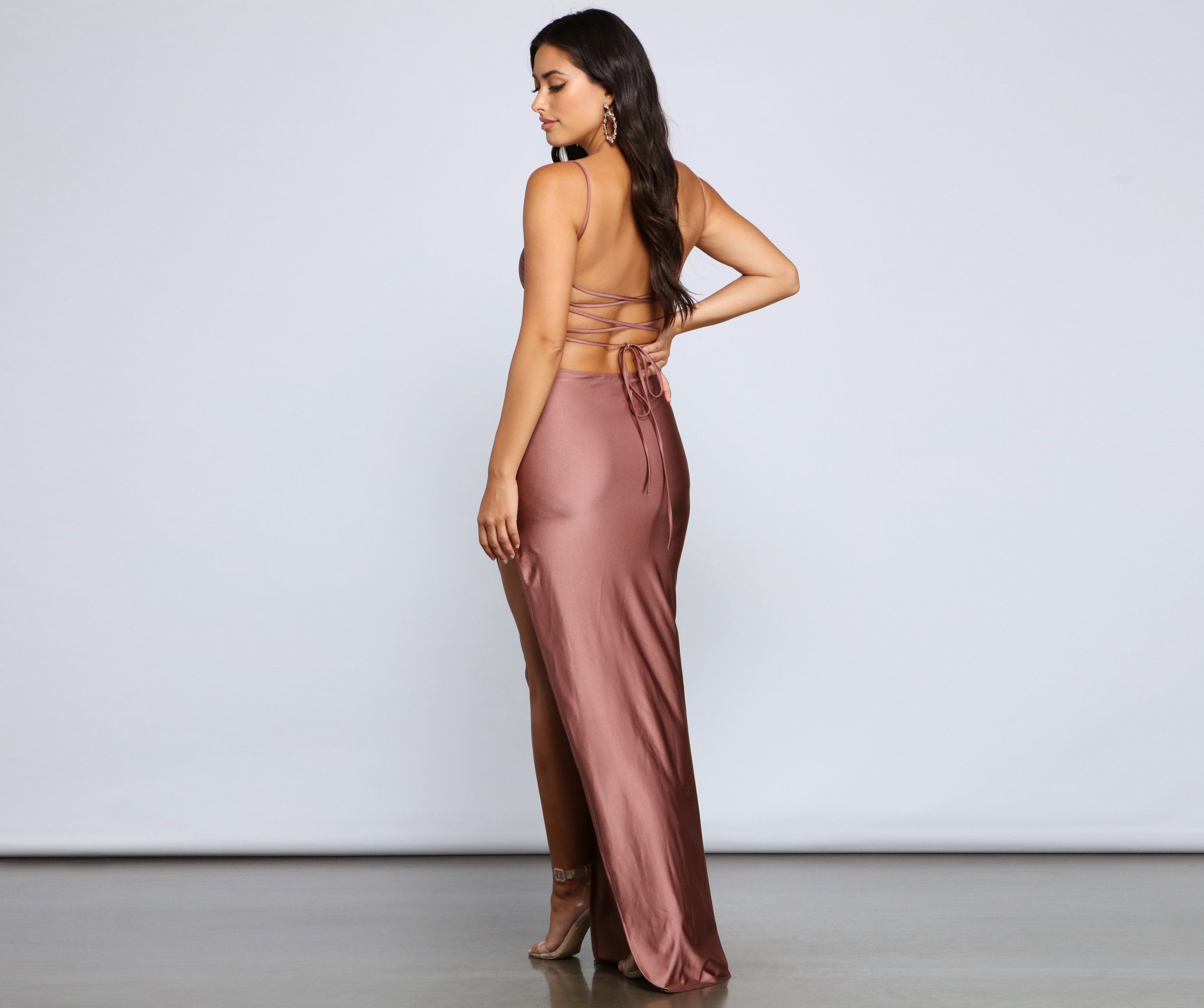 Ella Strappy Back High-Slit Dress - Lady Occasions