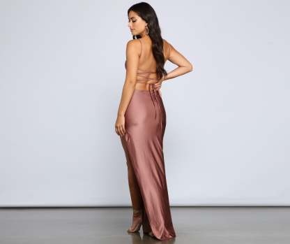 Ella Strappy Back High-Slit Dress - Lady Occasions