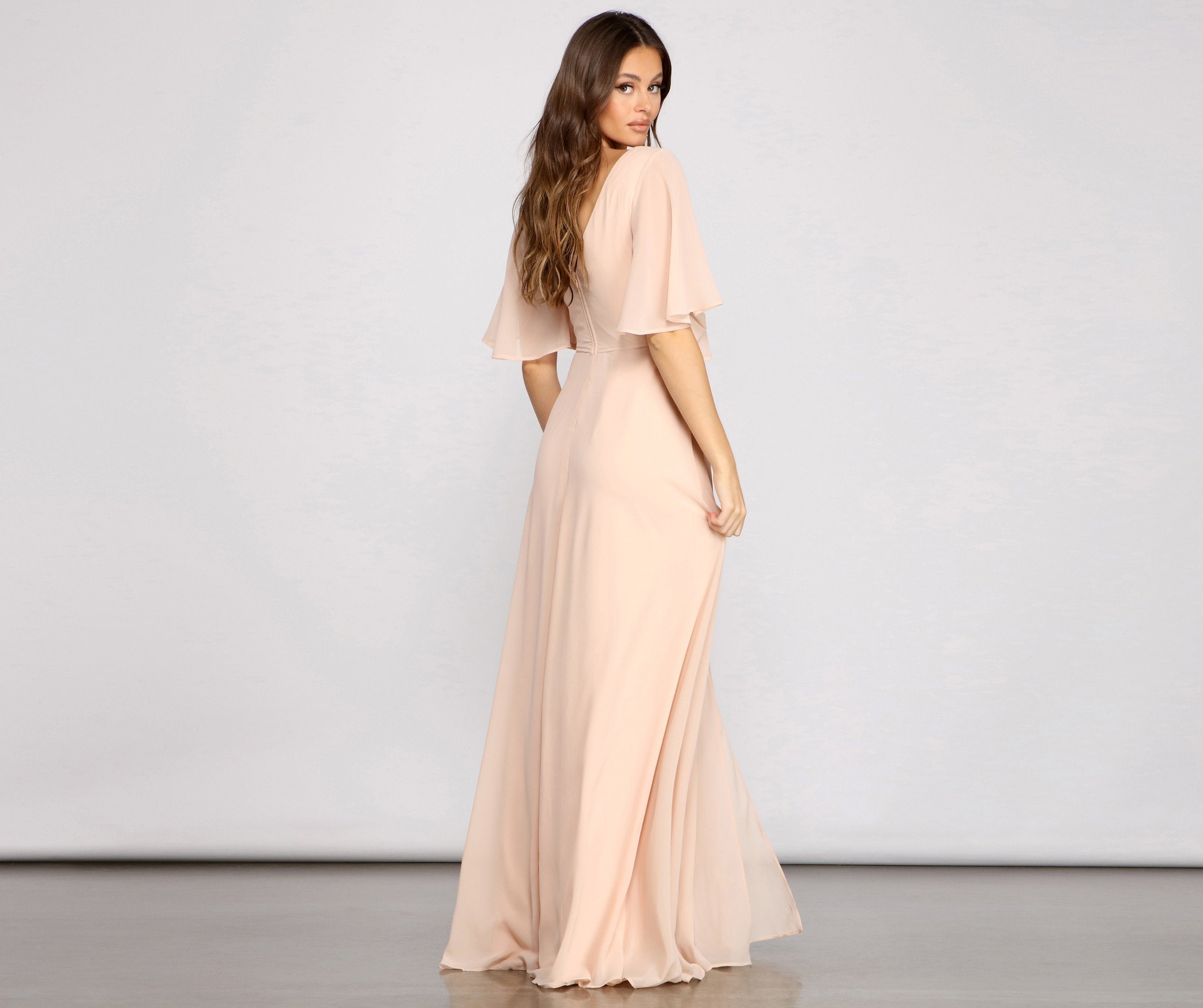 Greta Formal High Slit Chiffon Dress - Lady Occasions