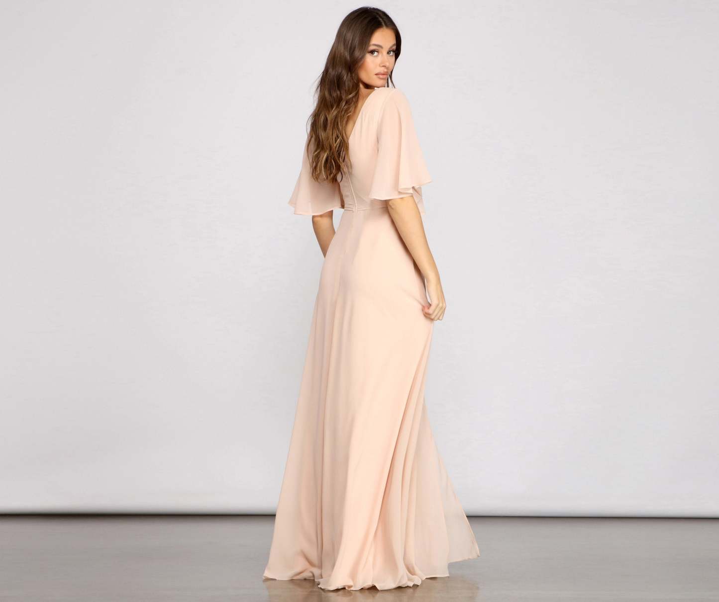 Greta Formal High Slit Chiffon Dress - Lady Occasions