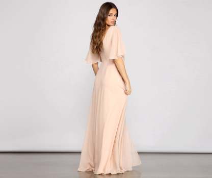 Greta Formal High Slit Chiffon Dress - Lady Occasions