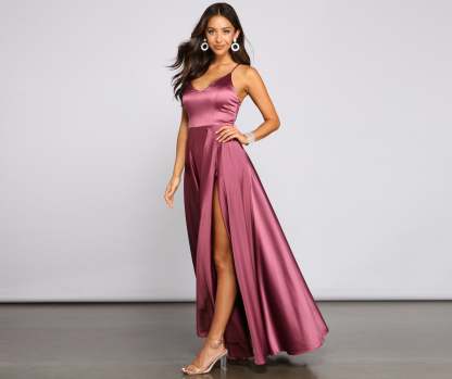 Juliet Formal High Slit Dress 2 - Lady Occasions