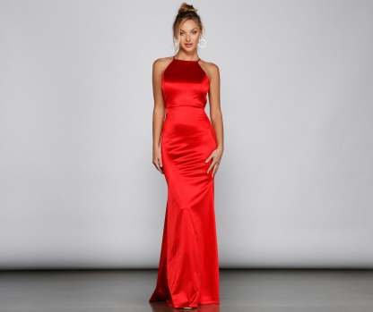 Maya Halter Open-Back Formal Dress - Lady Occasions