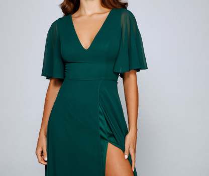 Greta Formal High Slit Chiffon Dress - Lady Occasions
