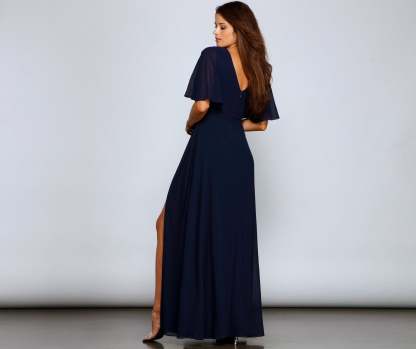 Greta Formal High Slit Chiffon Dress - Lady Occasions