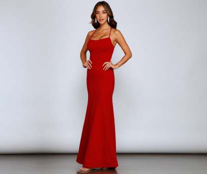 Eden Formal Lace-Up Mermaid Dress - Lady Occasions