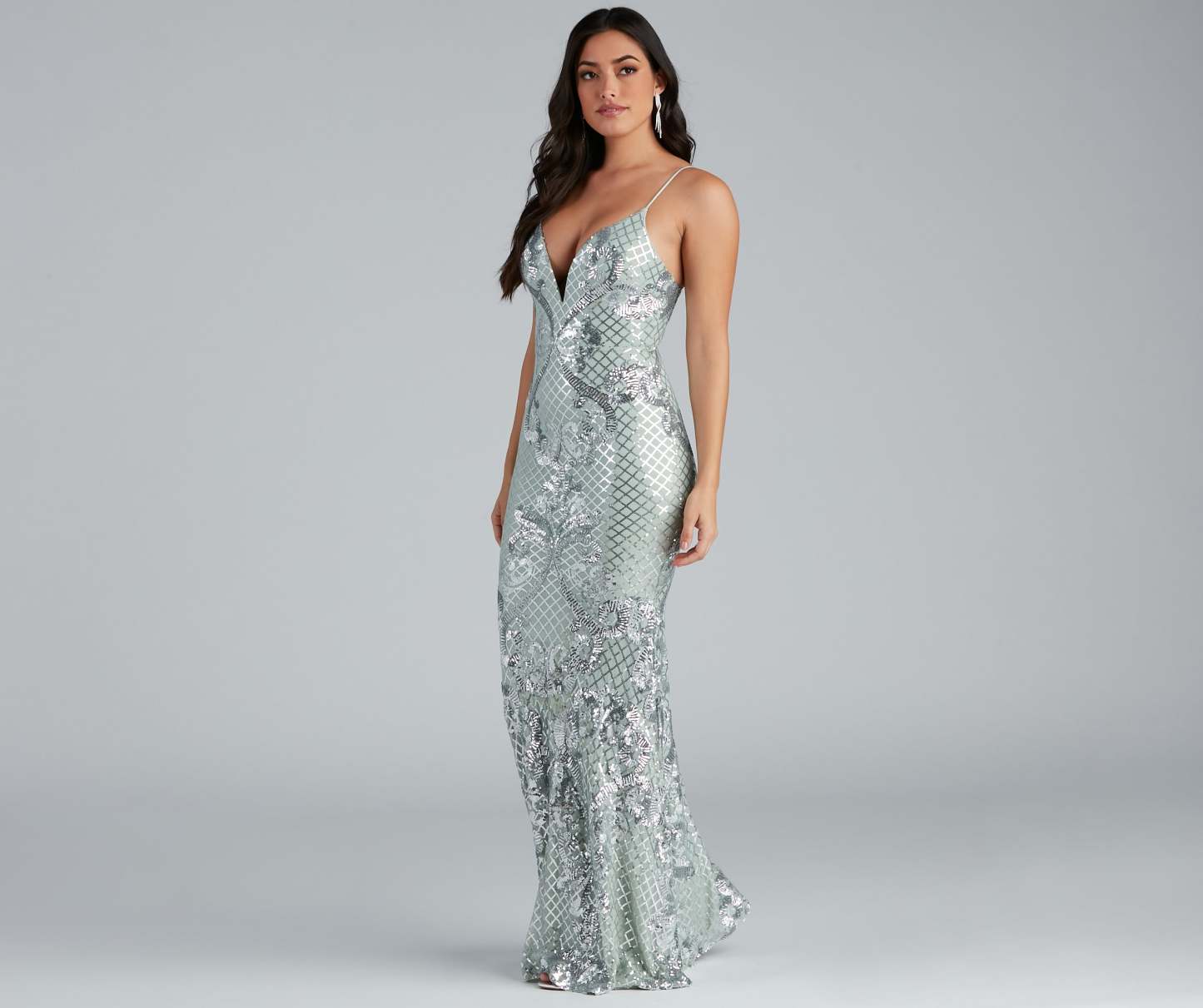 Vee Formal Sequin Mermaid Dress - Lady Occasions