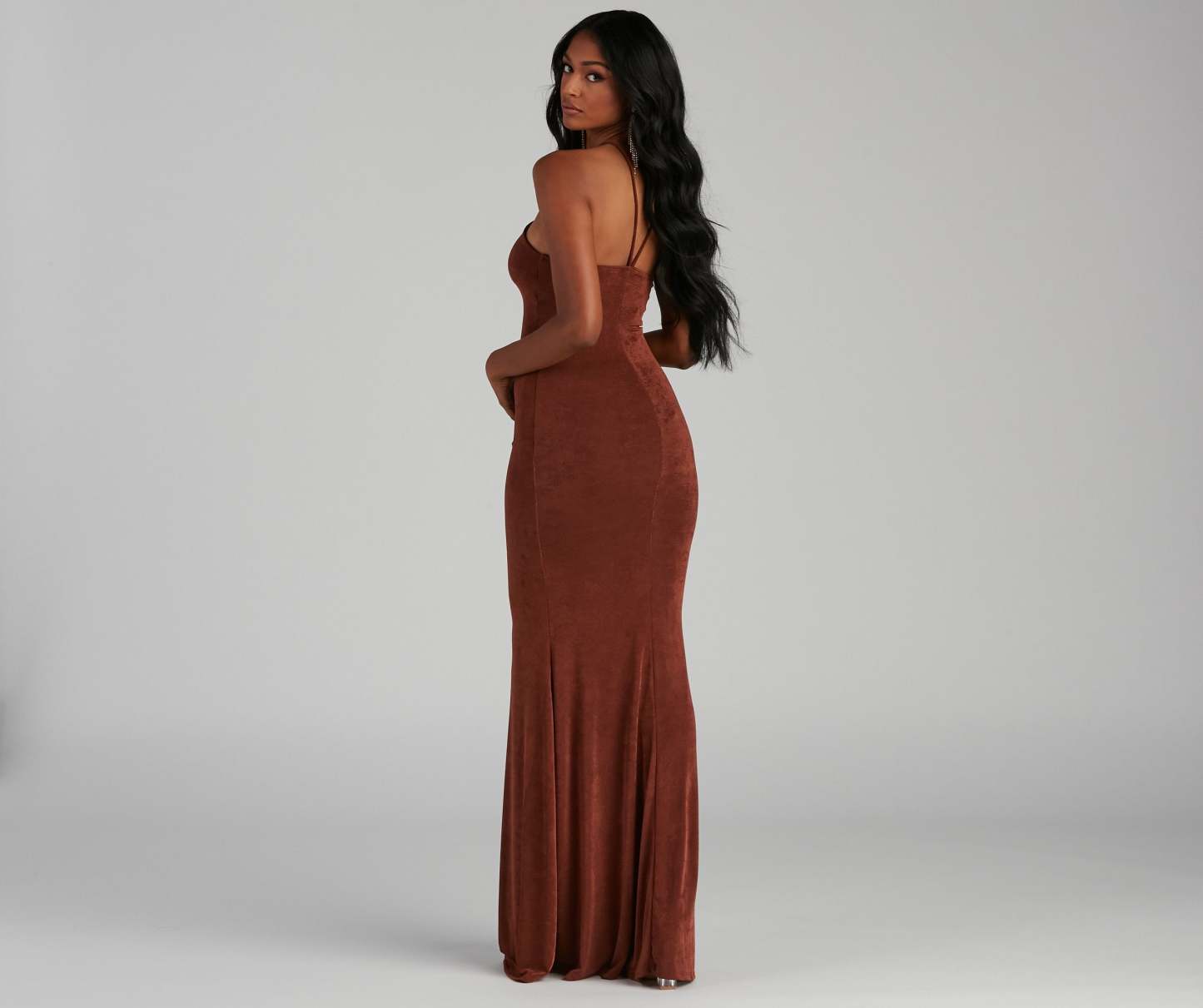 Moira Formal Open Back Lurex Dress - Lady Occasions