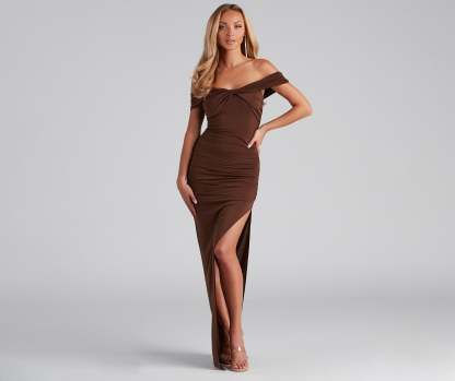 Catalina Twist Front Maxi Formal Dress - Lady Occasions