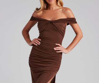 Catalina Twist Front Maxi Formal Dress - Lady Occasions