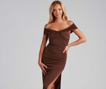 Catalina Twist Front Maxi Formal Dress - Lady Occasions