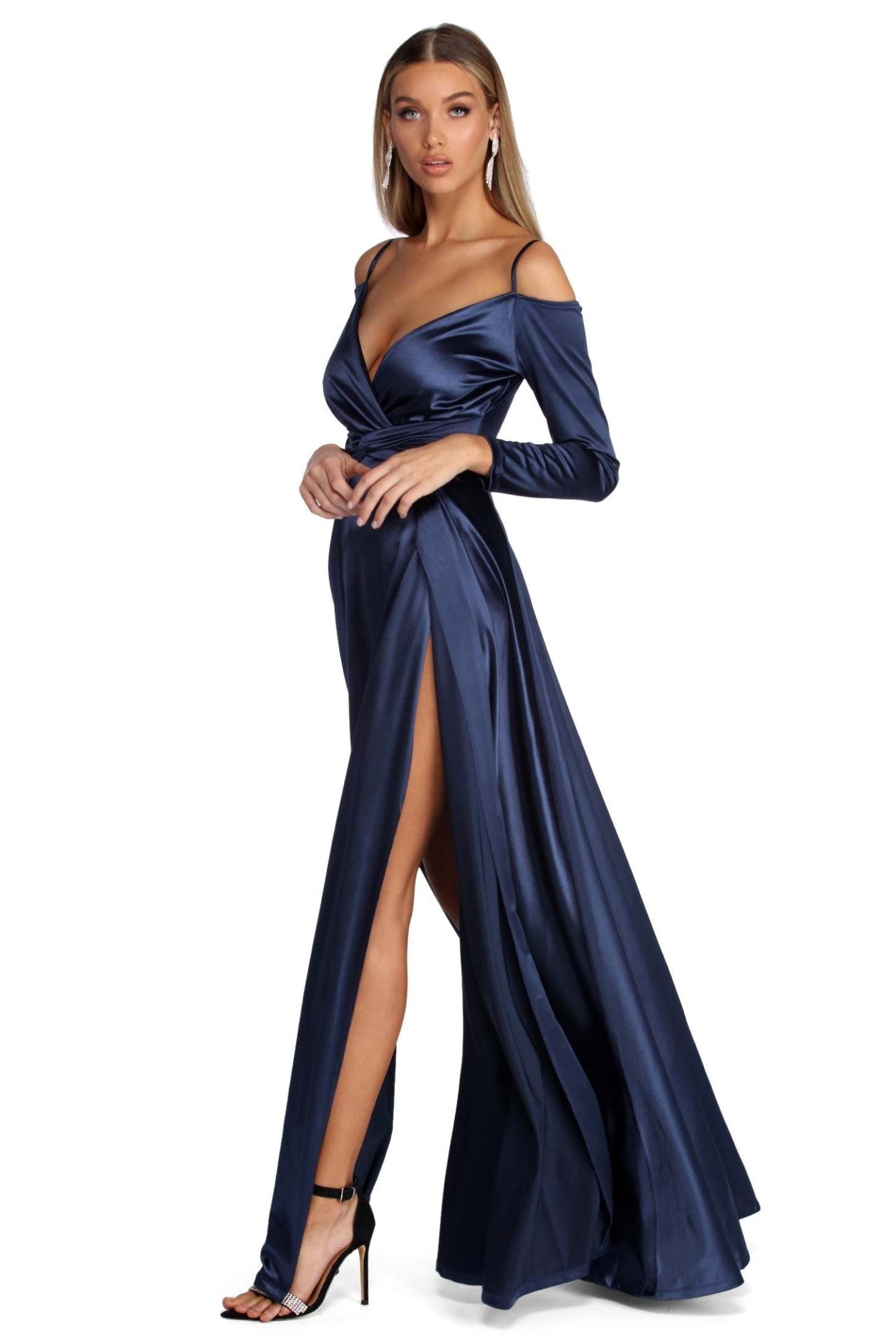 Annie Formal Knot Satin Dress - Lady Occasions