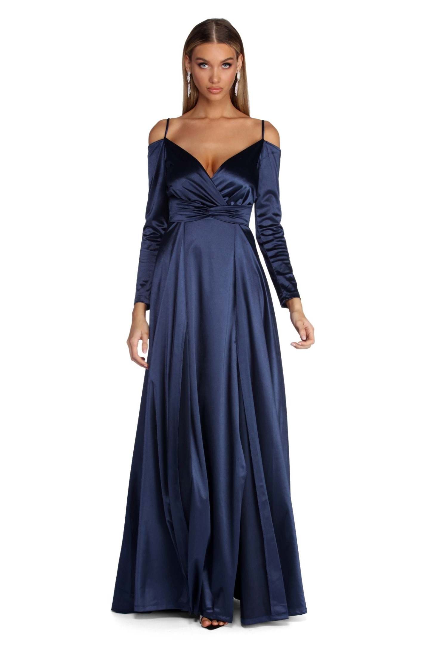 Annie Formal Knot Satin Dress - Lady Occasions