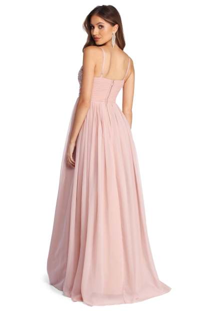Jewel Formal Beaded Chiffon Dress - Lady Occasions