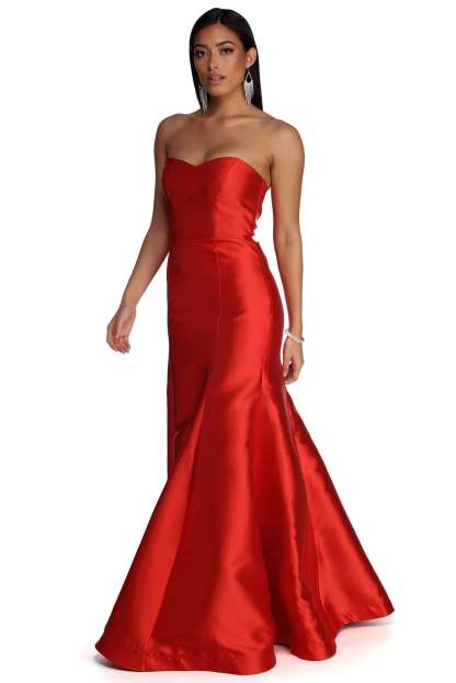 Sarah Formal Satin Trumpet Dress - Lady Occasions