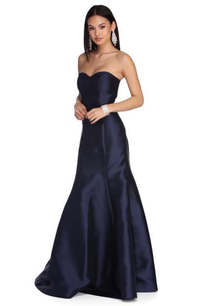 Sarah Formal Satin Trumpet Dress - Lady Occasions