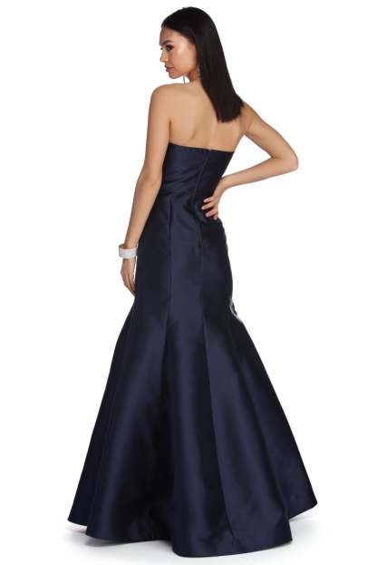 Sarah Formal Satin Trumpet Dress - Lady Occasions