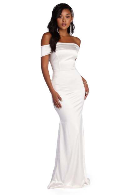 Elena Ruched Satin Gown - Lady Occasions
