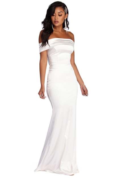 Elena Ruched Satin Gown - Lady Occasions