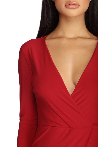Milana Formal Wrap Dress - Lady Occasions