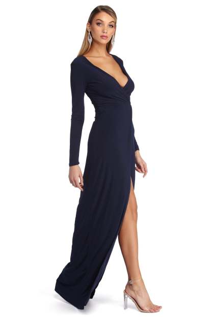 Milana Formal Wrap Dress - Lady Occasions