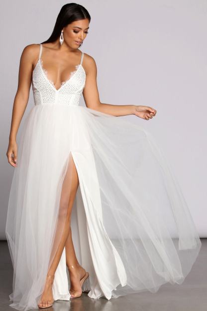 Graciela Heat Stone Tulle Gown - Lady Occasions