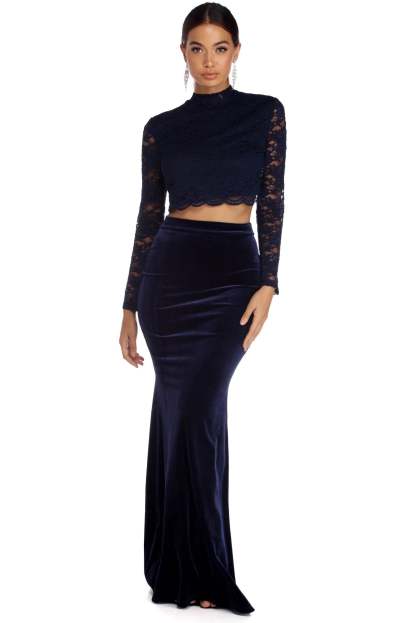 Gracelyn Formal Two Piece Lace Dress - Lady Occasions