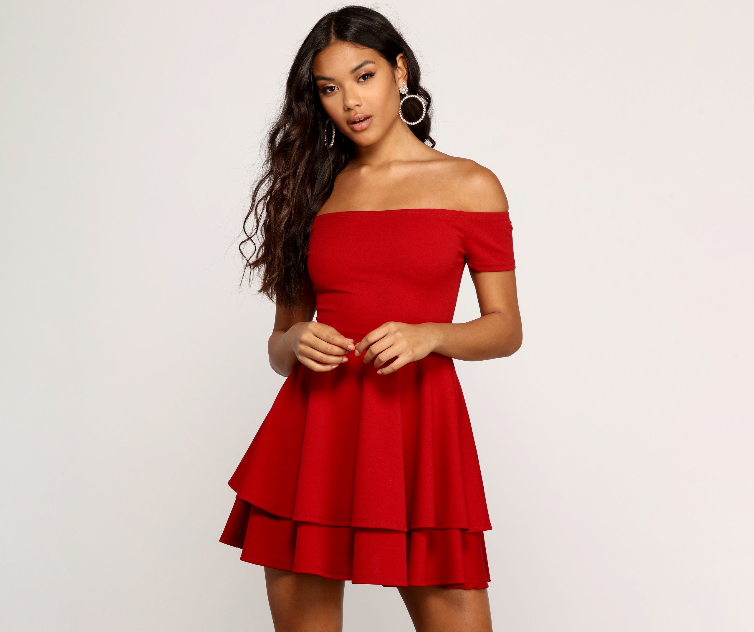 Main Flame Off Shoulder Dress - Lady Occasions