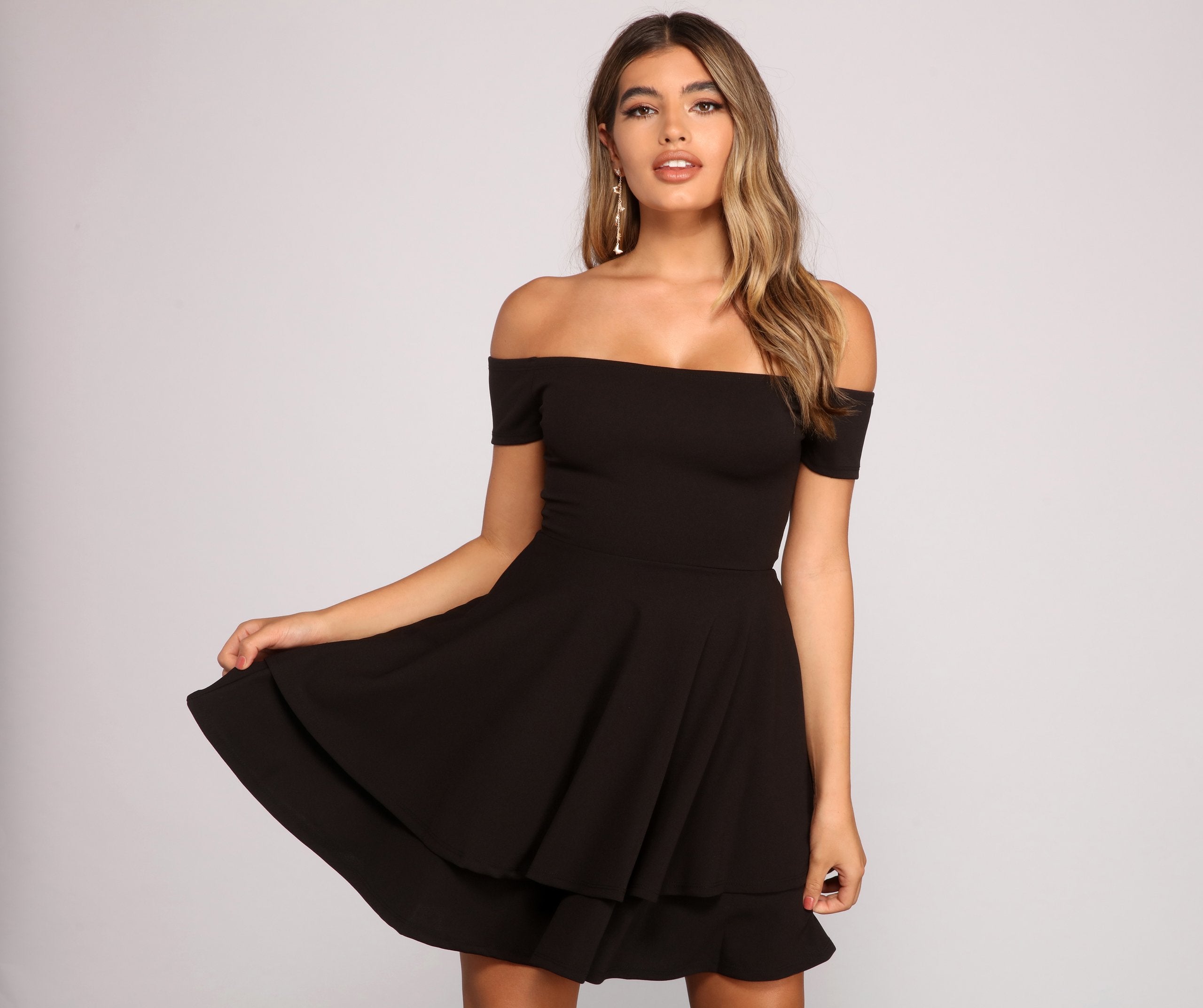 Main Flame Off Shoulder Dress - Lady Occasions