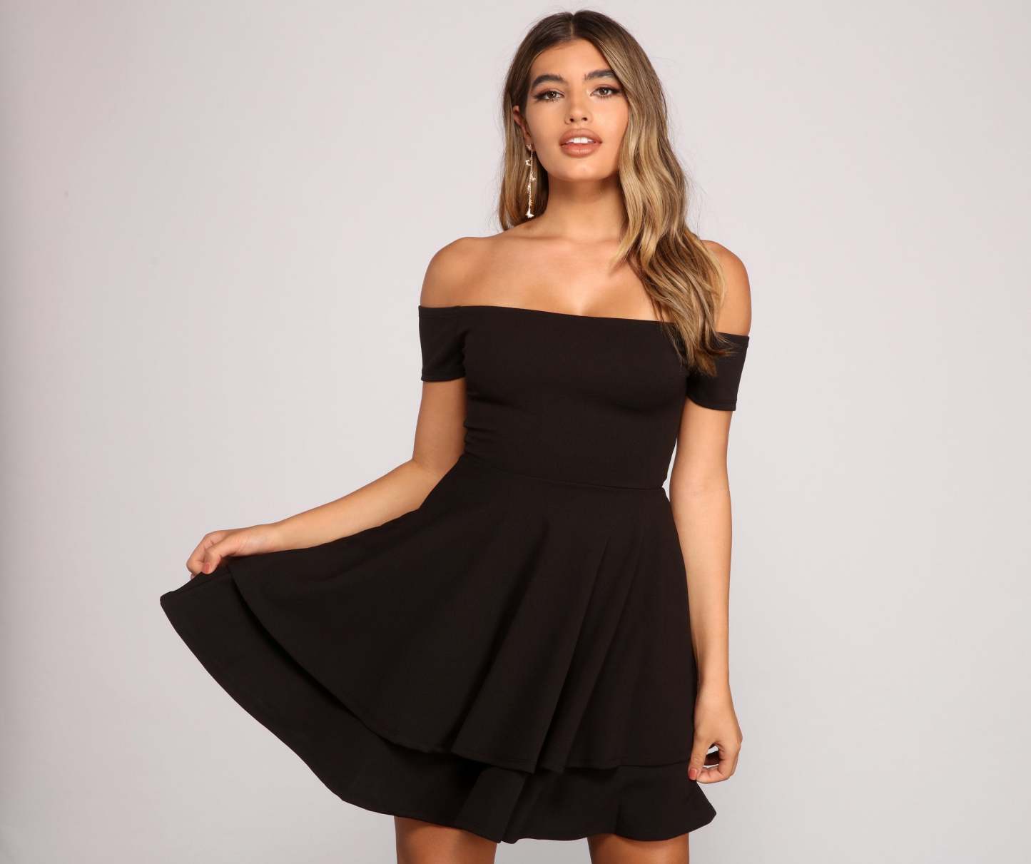 Main Flame Off Shoulder Dress - Lady Occasions