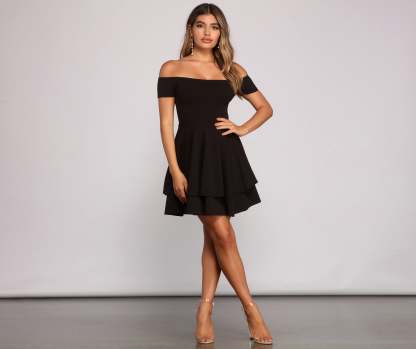 Main Flame Off Shoulder Dress - Lady Occasions
