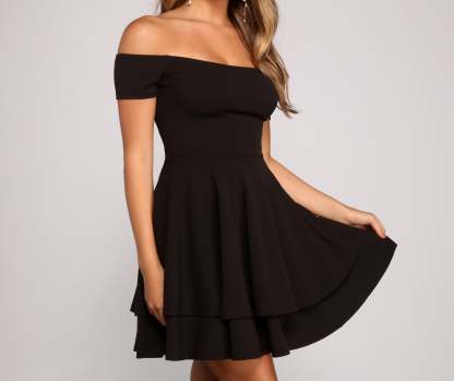 Main Flame Off Shoulder Dress - Lady Occasions