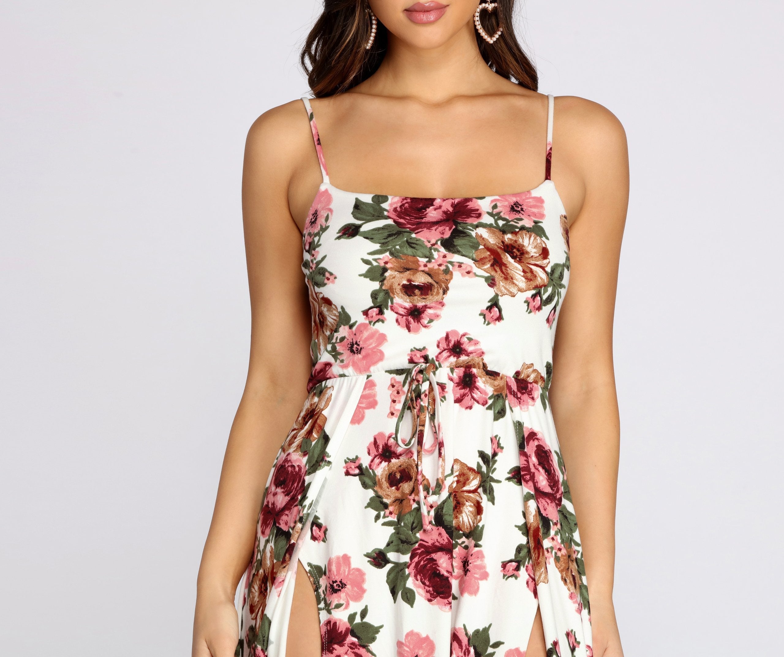 Fab In Floral Brushed Knit Maxi Dress - Lady Occasions