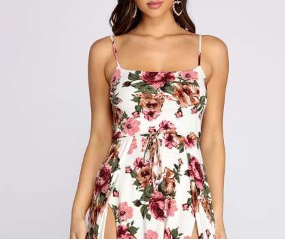 Fab In Floral Brushed Knit Maxi Dress - Lady Occasions