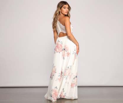 Forever Gorgeous Floral Chiffon Maxi Dress - Lady Occasions
