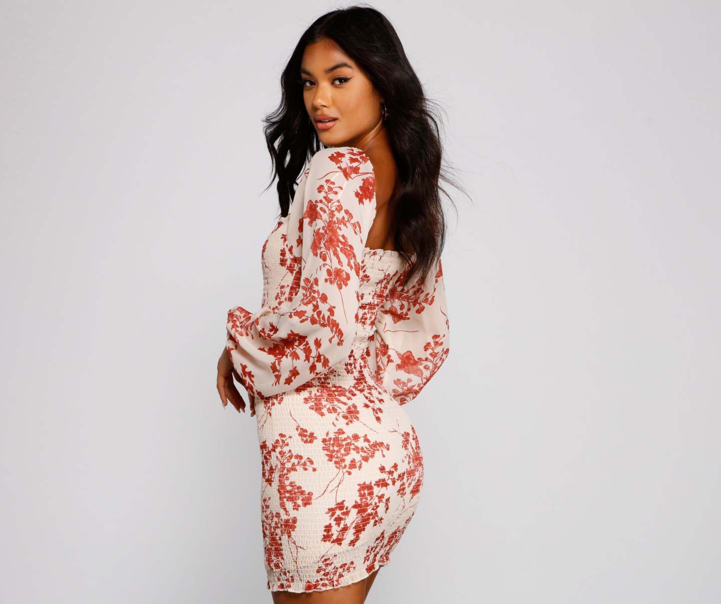 Total Sweetheart Smocked Floral Dress - Lady Occasions