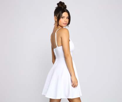 Perfect Impression Sleeveless Skater Dress - Lady Occasions