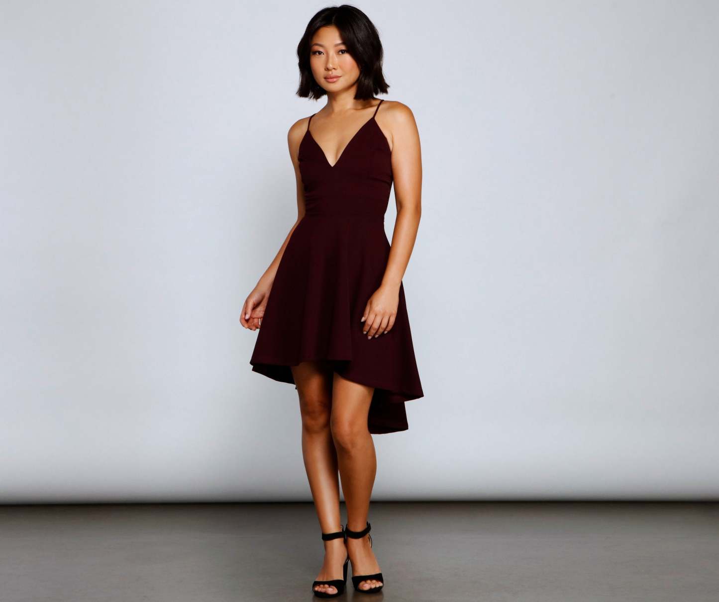 Go With The Flow High-Low Crepe Dress - Lady Occasions