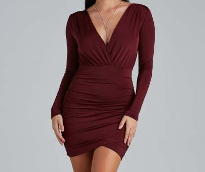 Elevated Basic Ruched Mini Dress - Lady Occasions