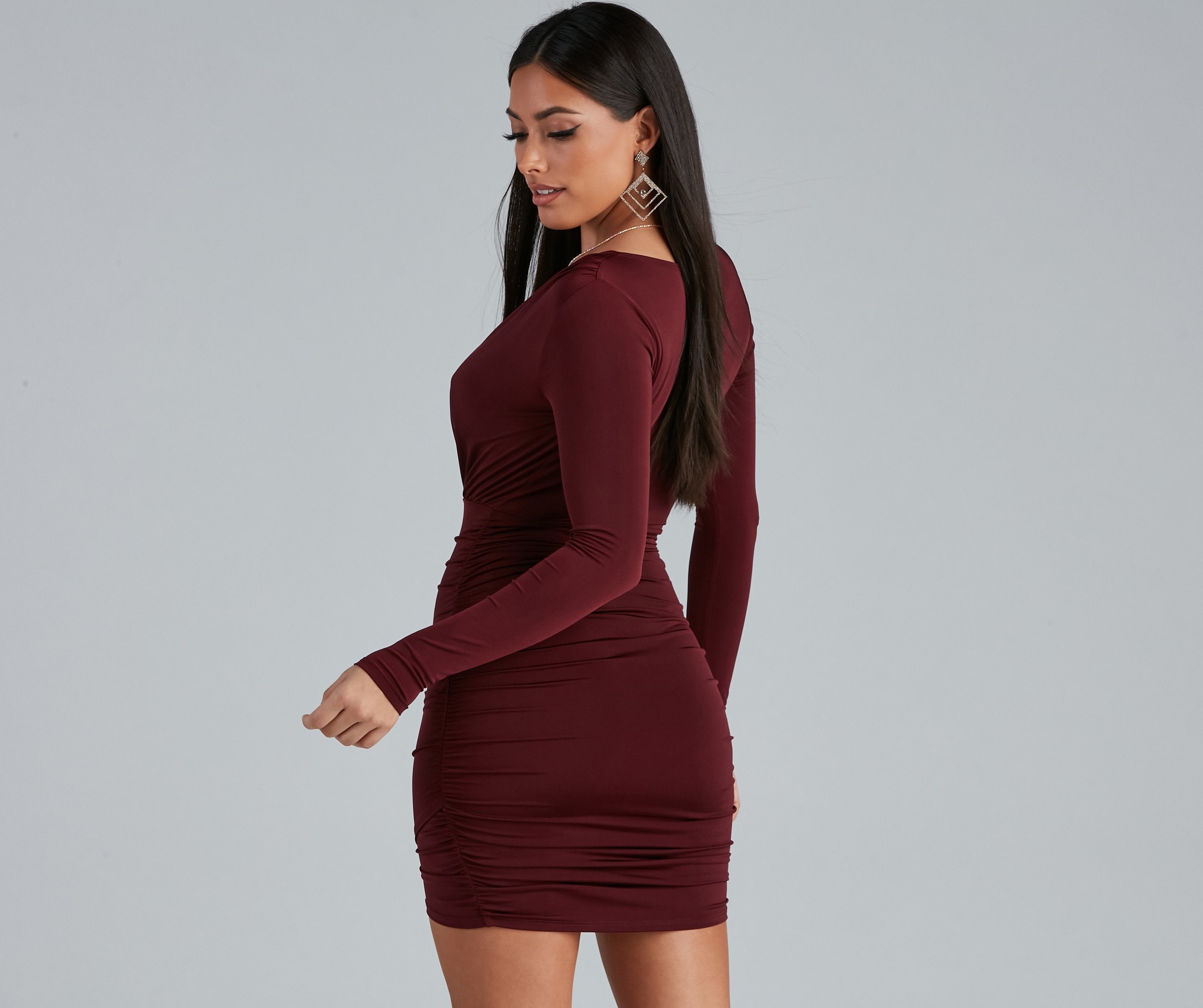 Elevated Basic Ruched Mini Dress - Lady Occasions