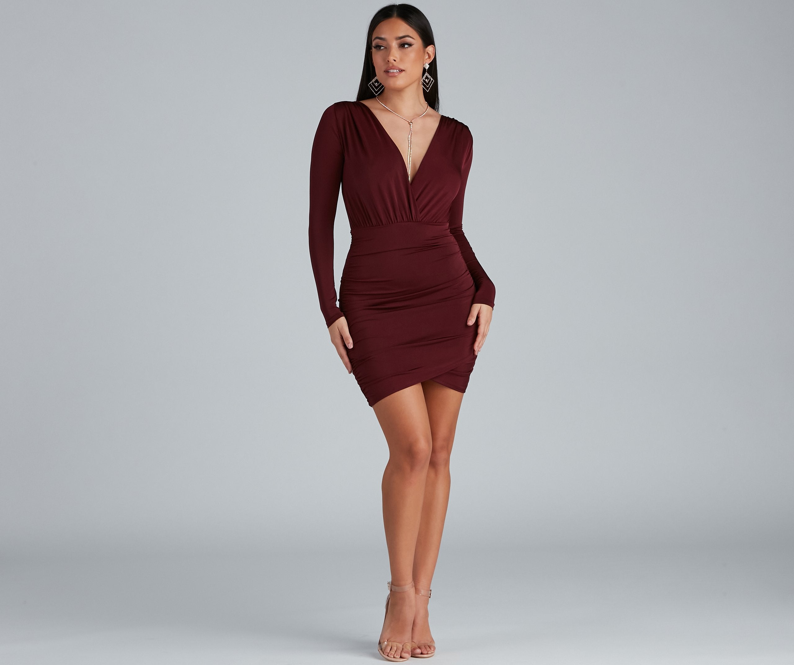 Elevated Basic Ruched Mini Dress - Lady Occasions