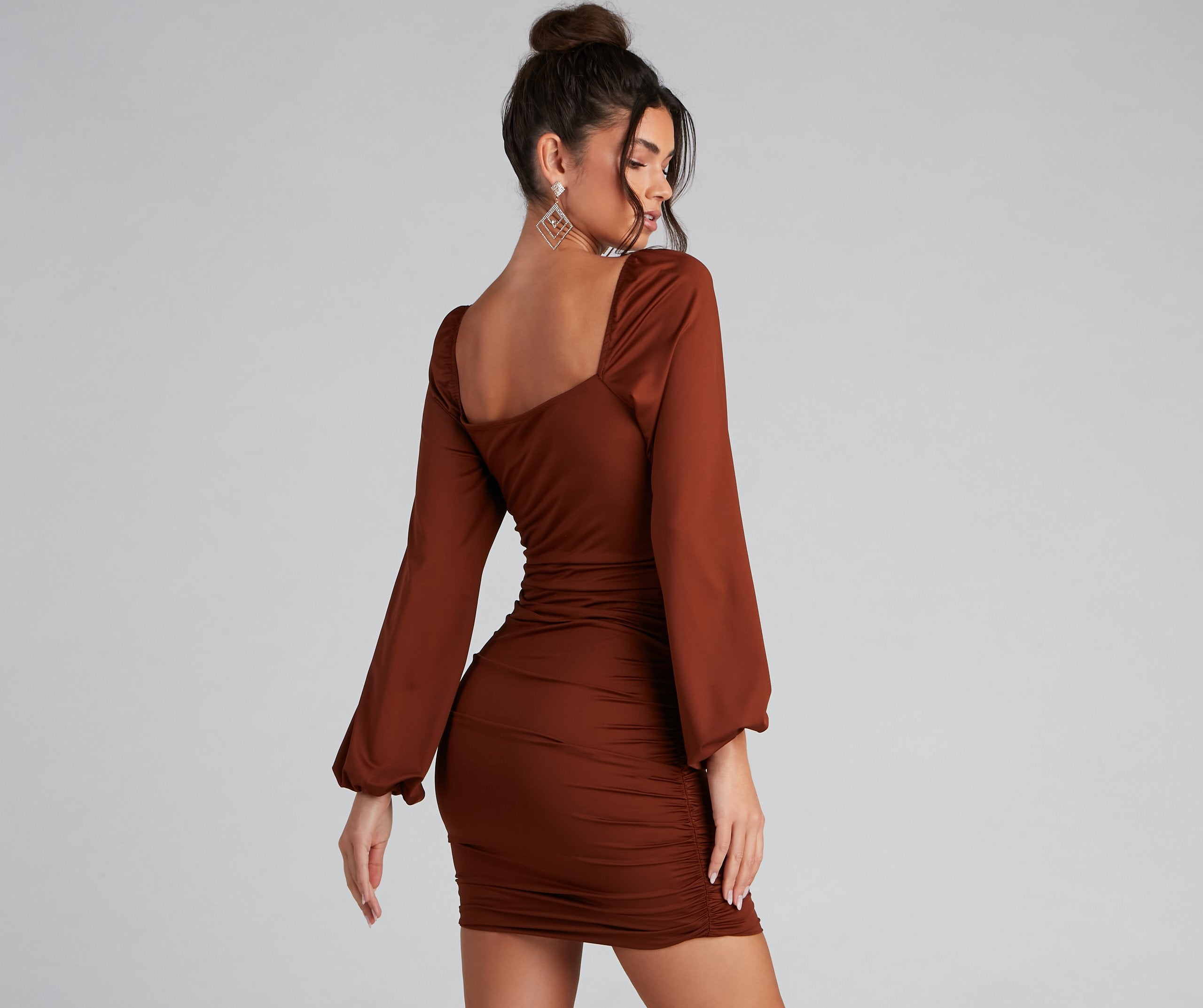 Such A Sweetheart Mini Ruched Dress - Lady Occasions