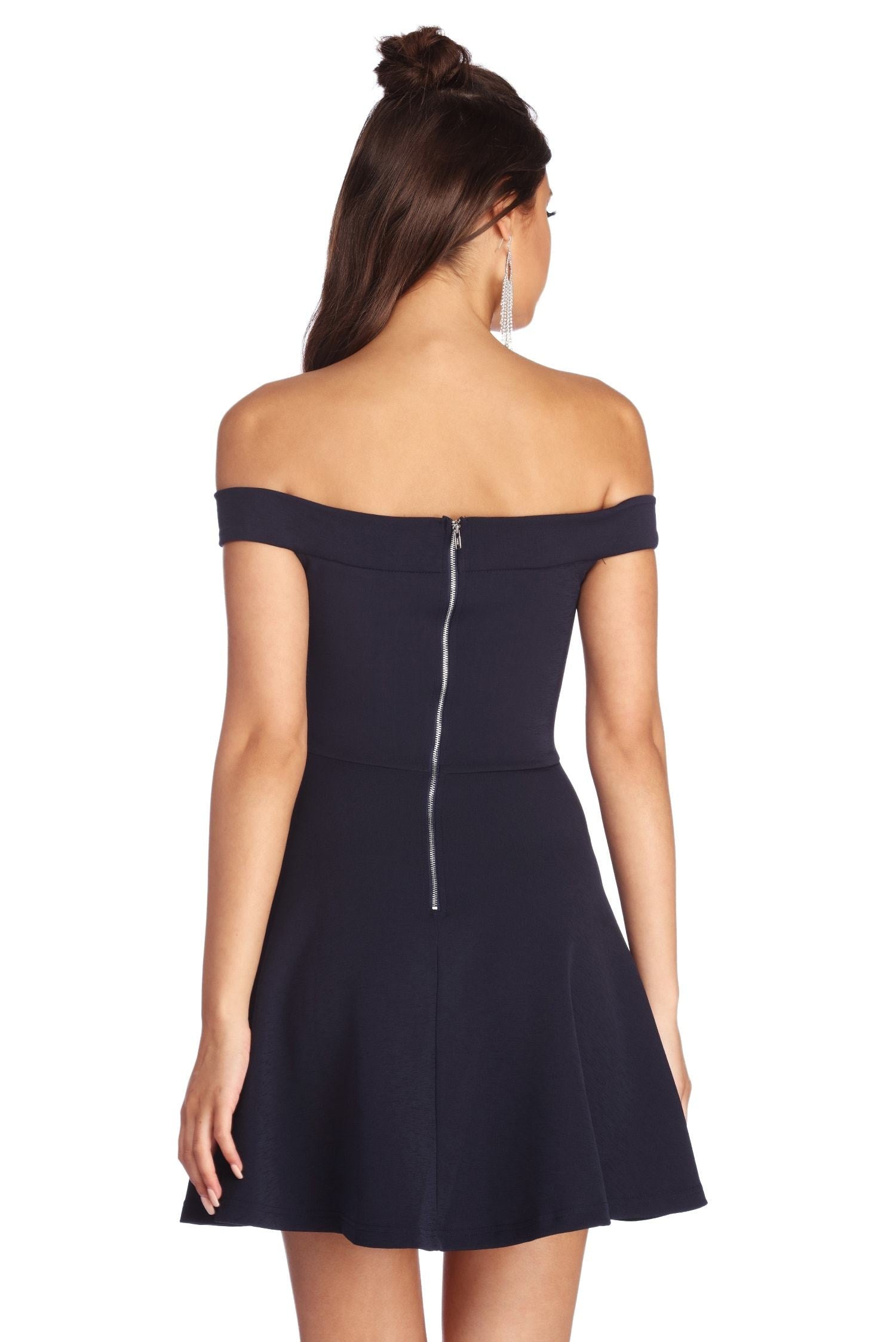 Cross Over Skater Dress - Lady Occasions