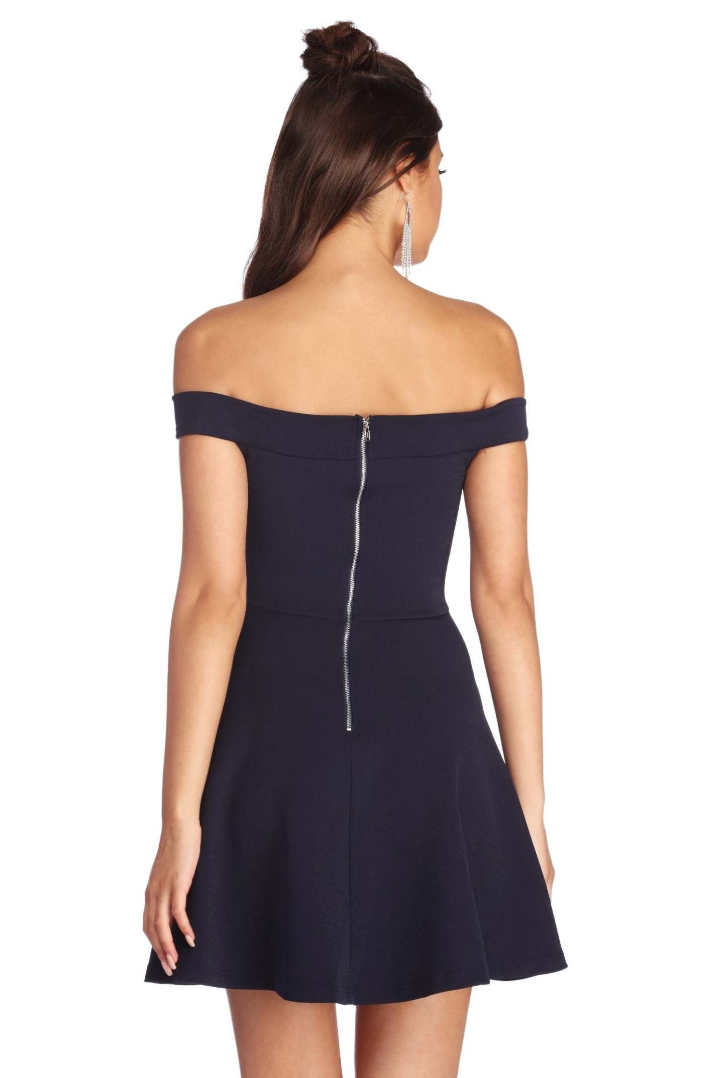 Cross Over Skater Dress - Lady Occasions
