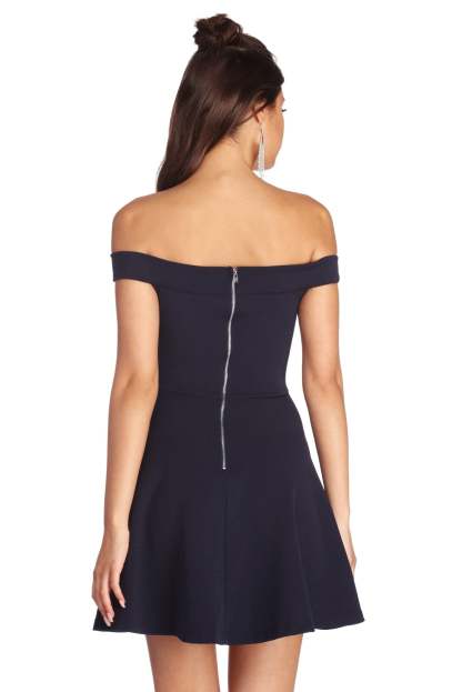 Cross Over Skater Dress - Lady Occasions