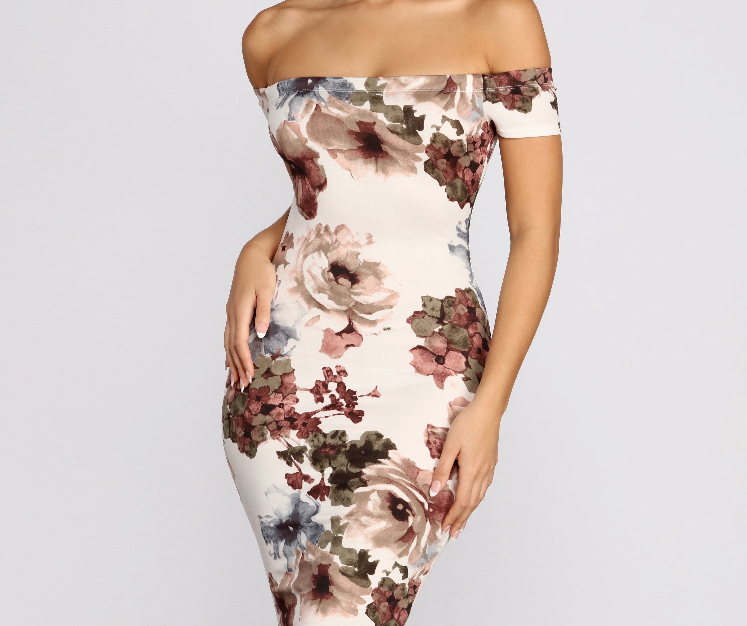 Painted In Florals Midi Dress - Lady Occasions
